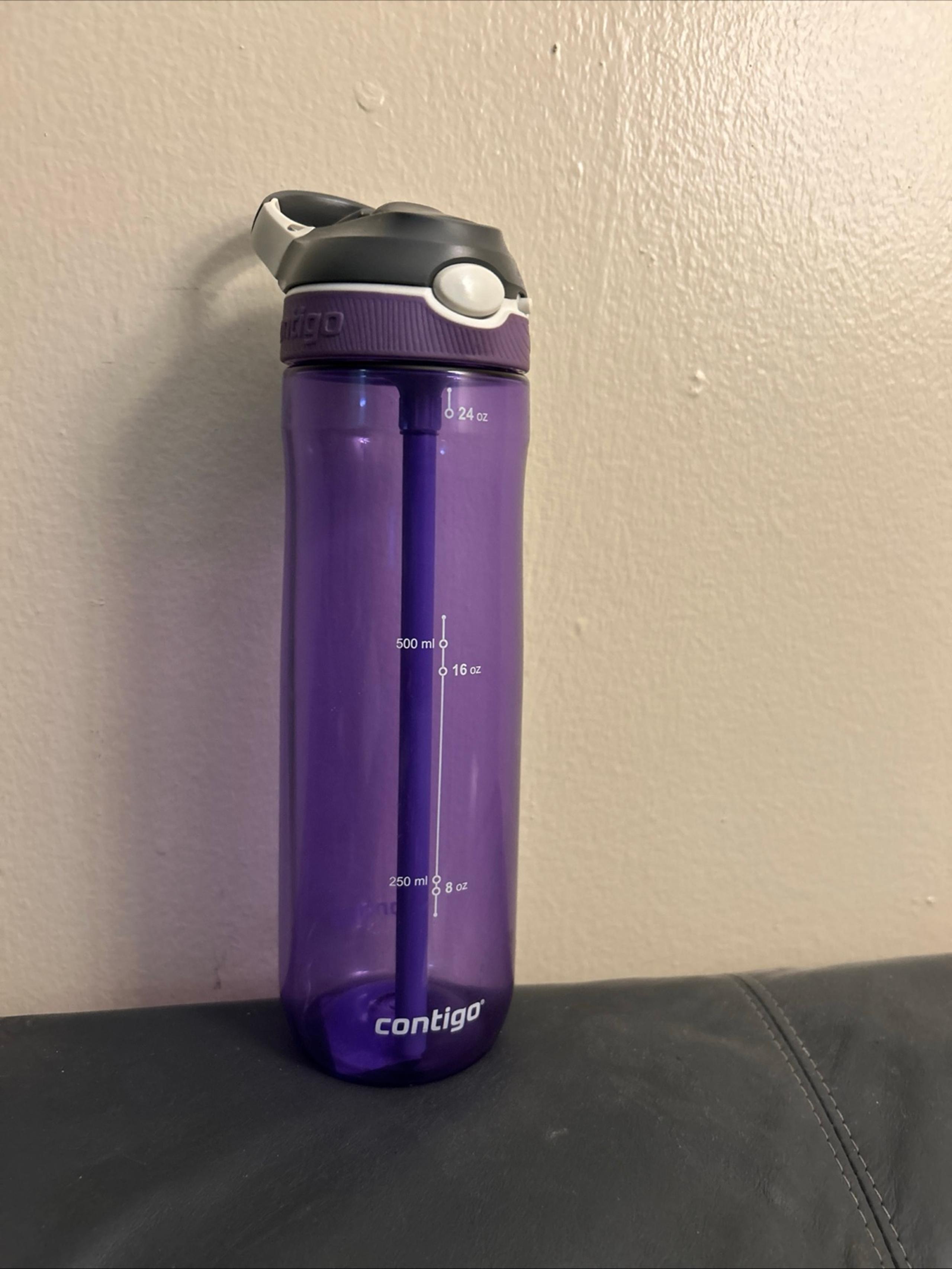 Contigo AutoSpout Purple Plastic Water Bottle 24 oz Ashland Clippable Lid