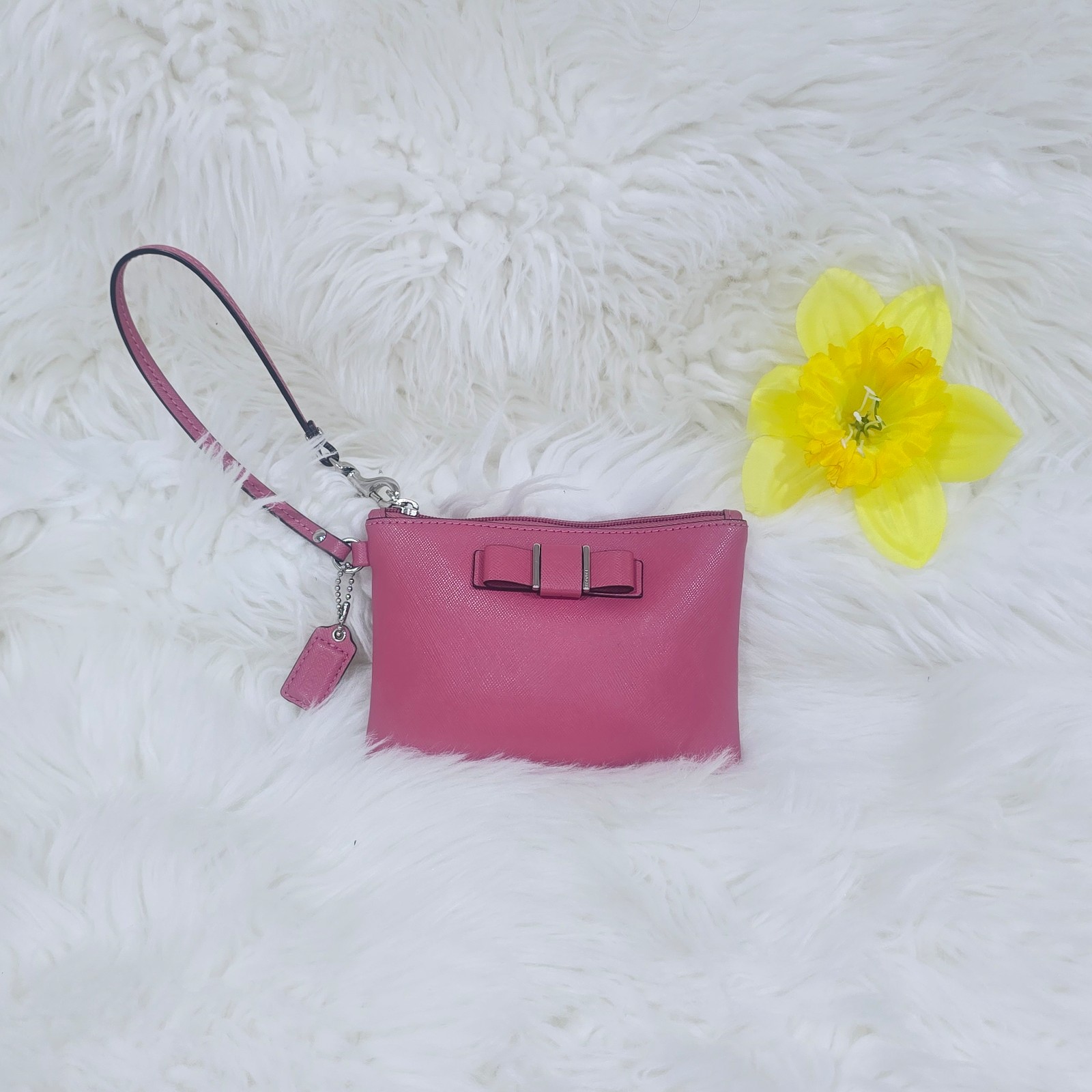 Coach Pink Leather Clutch Bag