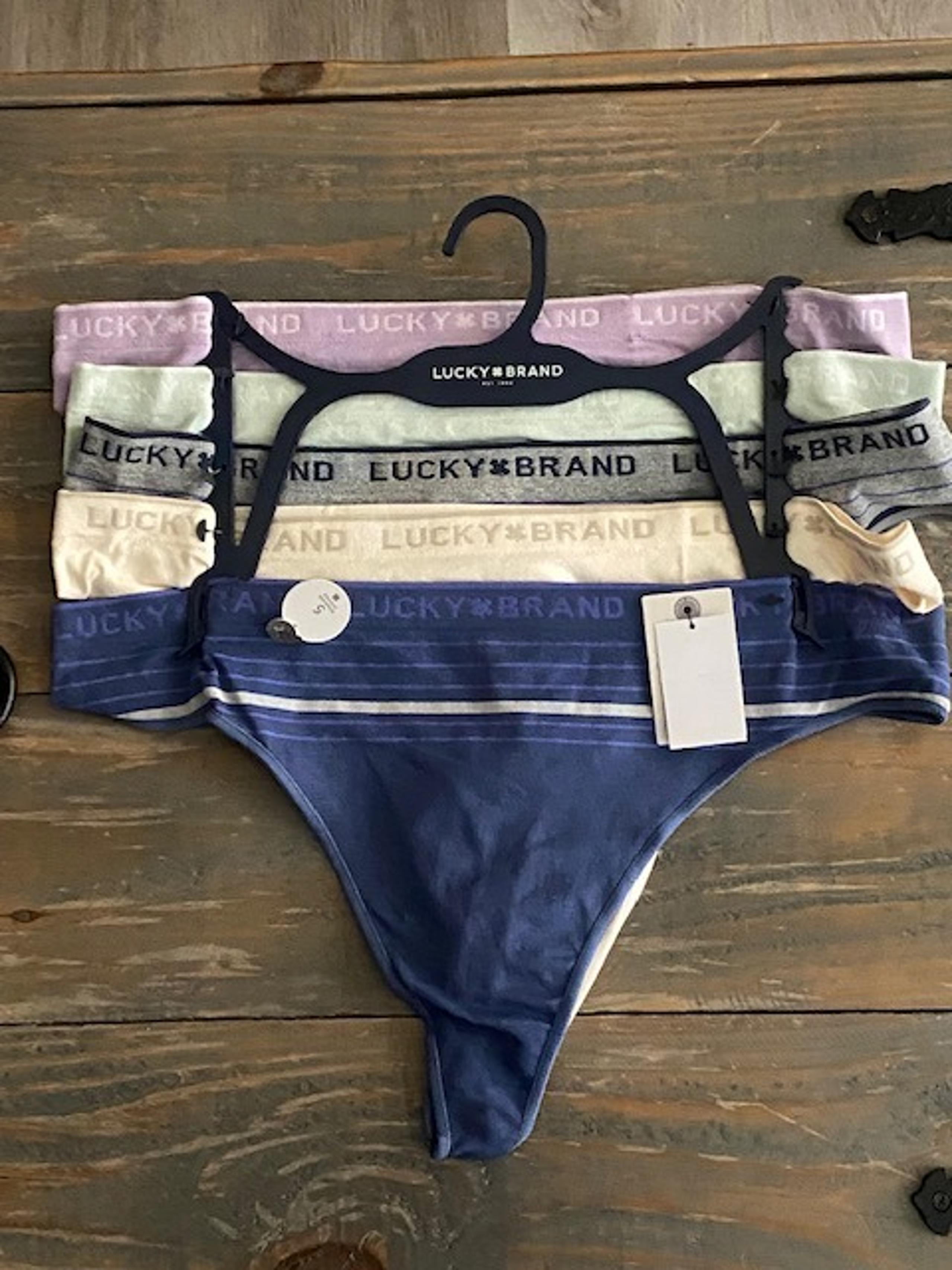 Lucky Brand ~ Womens Thong Underwear Panties Nylon Blend 5-Pair ~ 3X