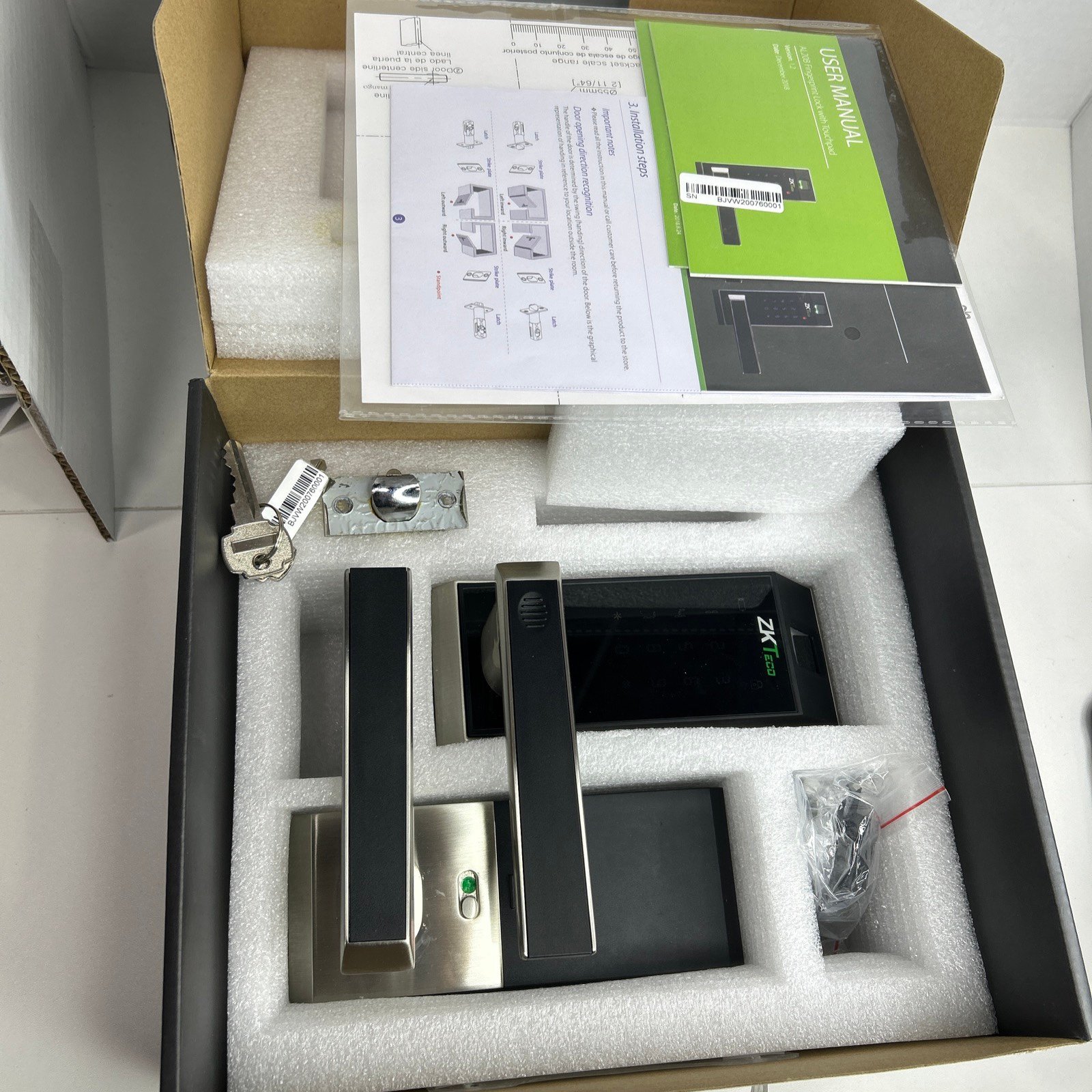 Lock Smart & Biometric Zkteco Al20b (US) Footprint Bluetooth 4.0 Teclad Right