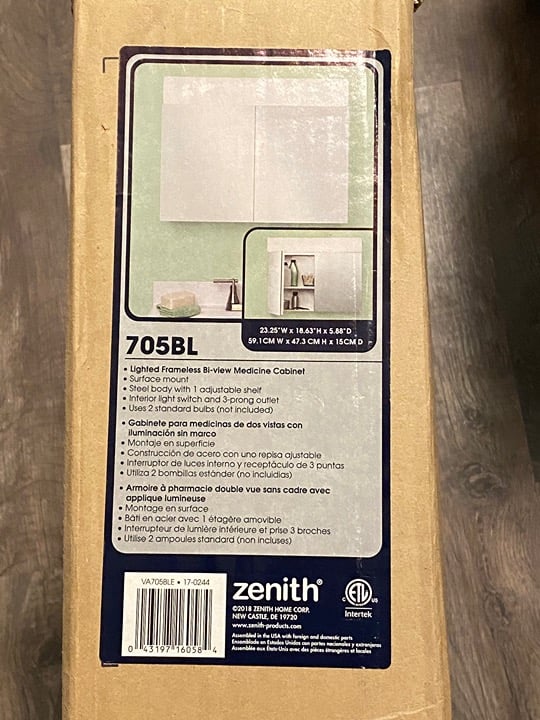 Zenith Zenna Home 23.25 in. x 18.63 in. x 5.88 in Surface-Mount Lighted