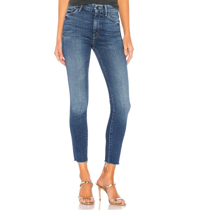 MOTHER High Waisted Looker Ankle Fray Jean in Night Clubbing Size 25