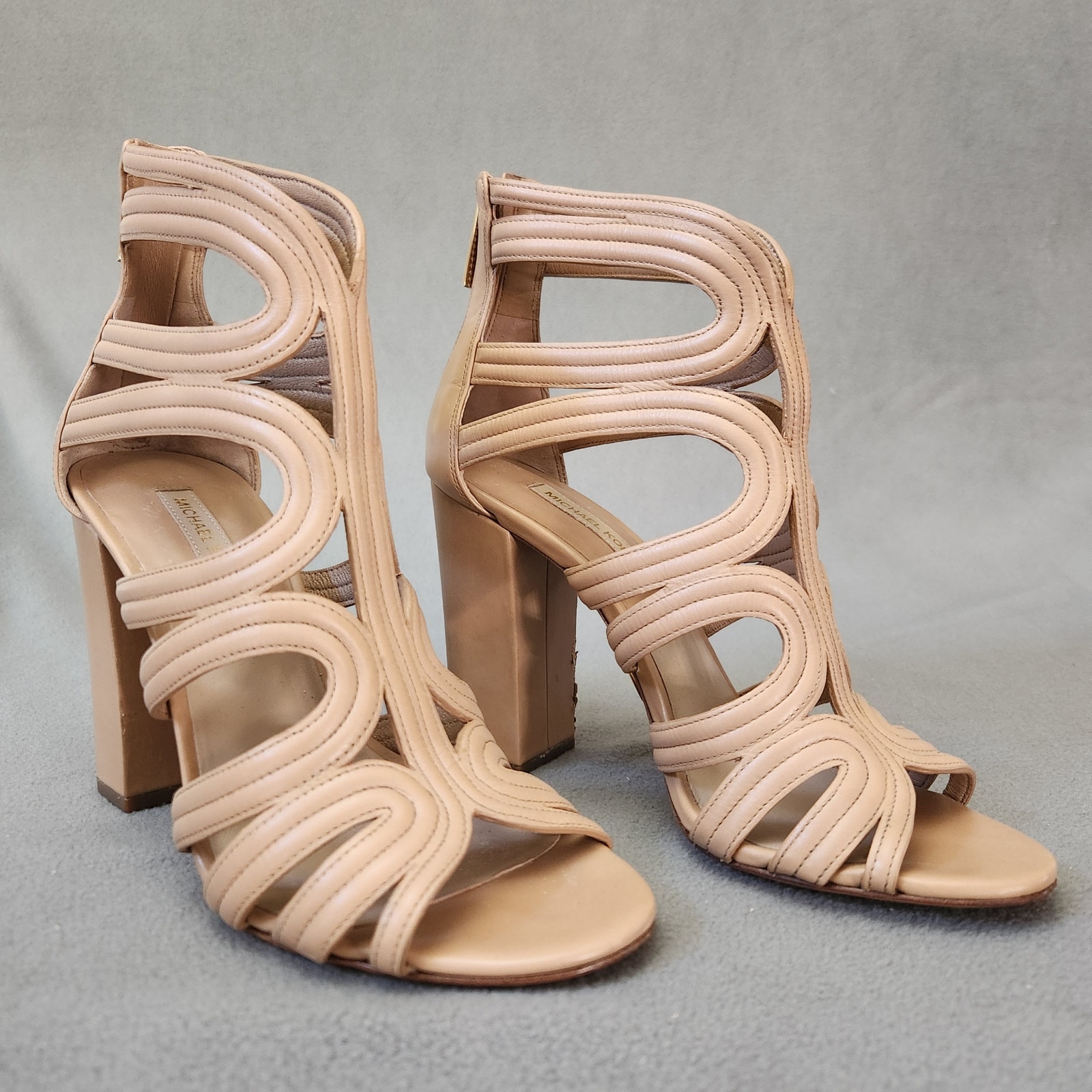 MICHAEL KORS COLLECTION Runway Heels Pamina Calf Leather Size 38.5