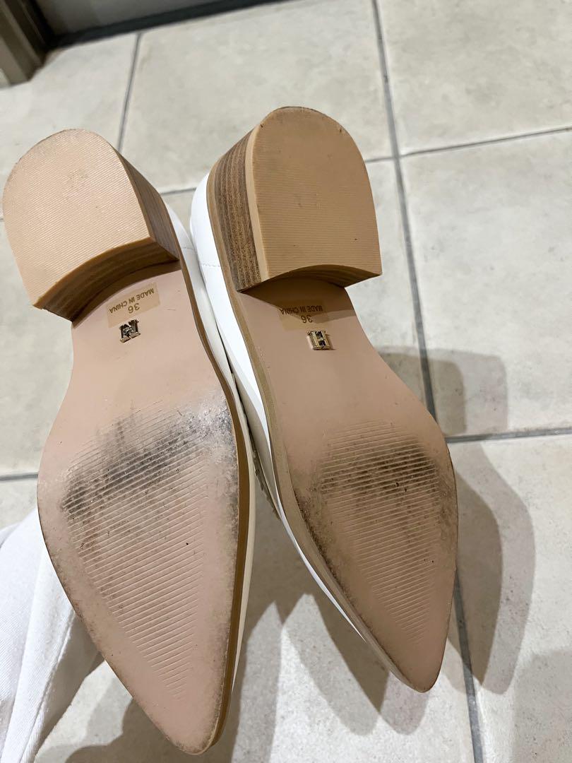 Herlipto Two-Tone Bit Loafers White Size 36
