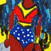 20 x 16 canvas painting of wonder woman signed