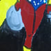 20 x 16 canvas painting of wonder woman signed