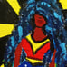 20 x 16 canvas painting of wonder woman signed