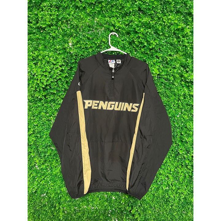 Vintage Pittsburgh Penguins Quarter Zip Windbreaker - Adult Mens XL