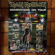 RARE 1986 IRON MAIDEN Somewhere On TOUR Original Promo POSTER METAL 48x36