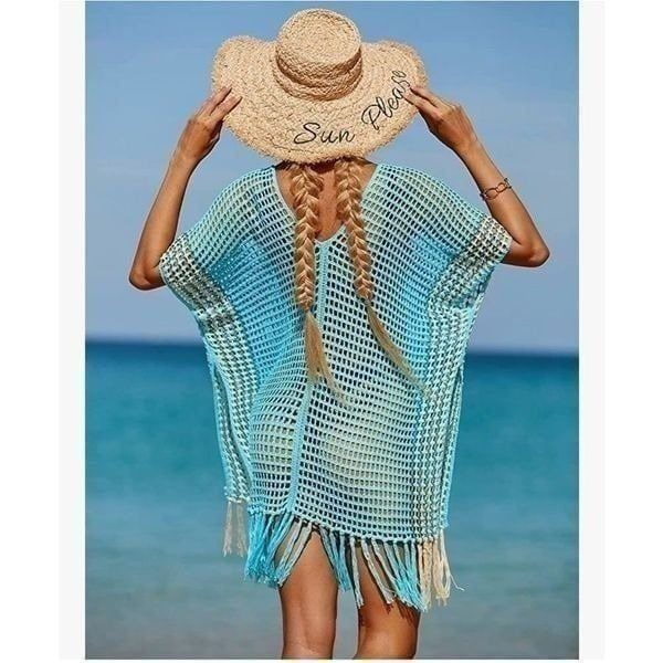 Tassel Beach Tunic Dress Crochet Cover Up
