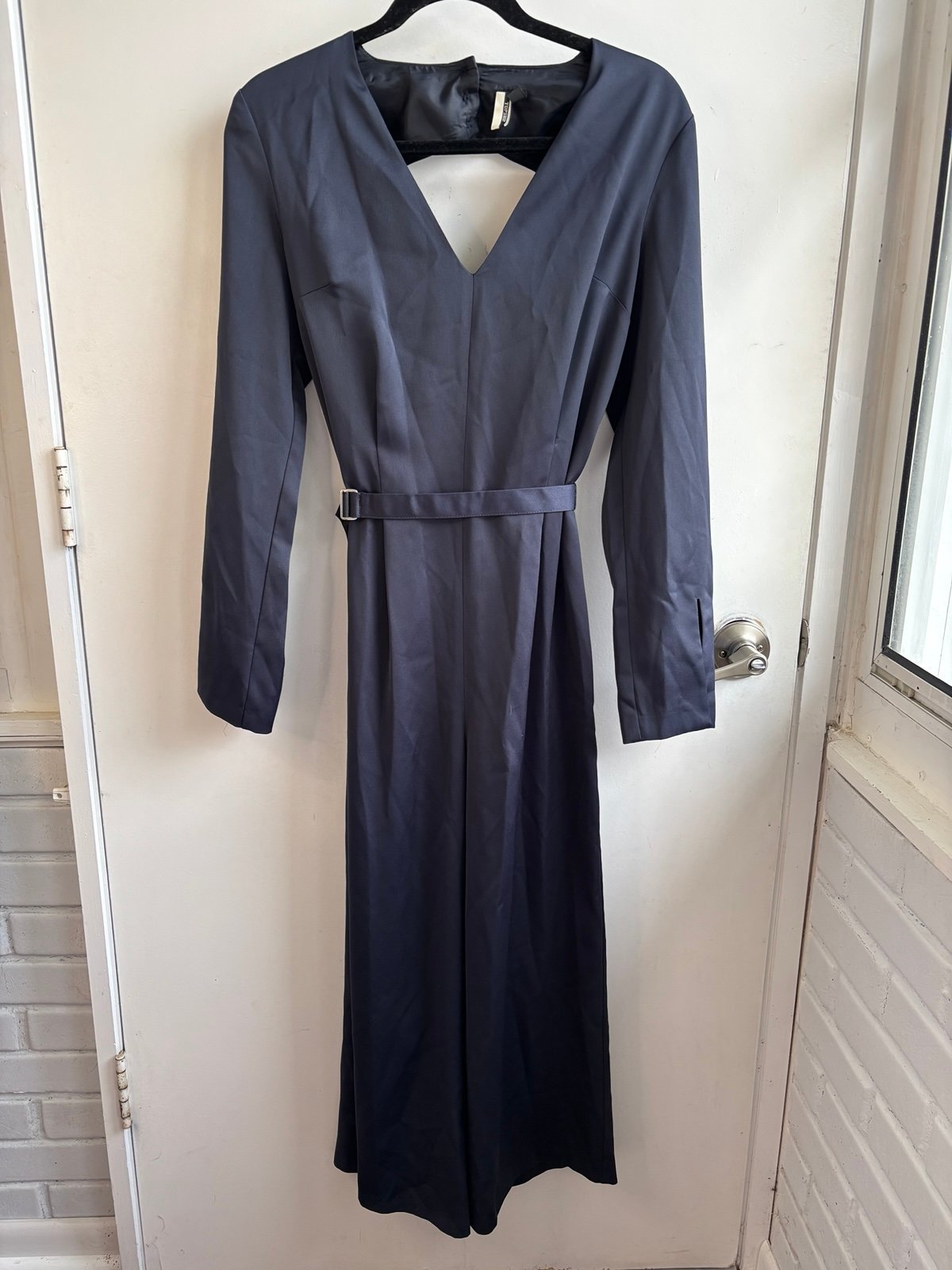 Topshop Wide Leg Open Back Satin Jumpsuit