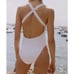 NWT Andie Women's The Tulum Open Strappy Back Ribbed One Piece Swimsuit White S
