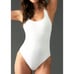 NWT Andie Women's The Tulum Open Strappy Back Ribbed One Piece Swimsuit White S