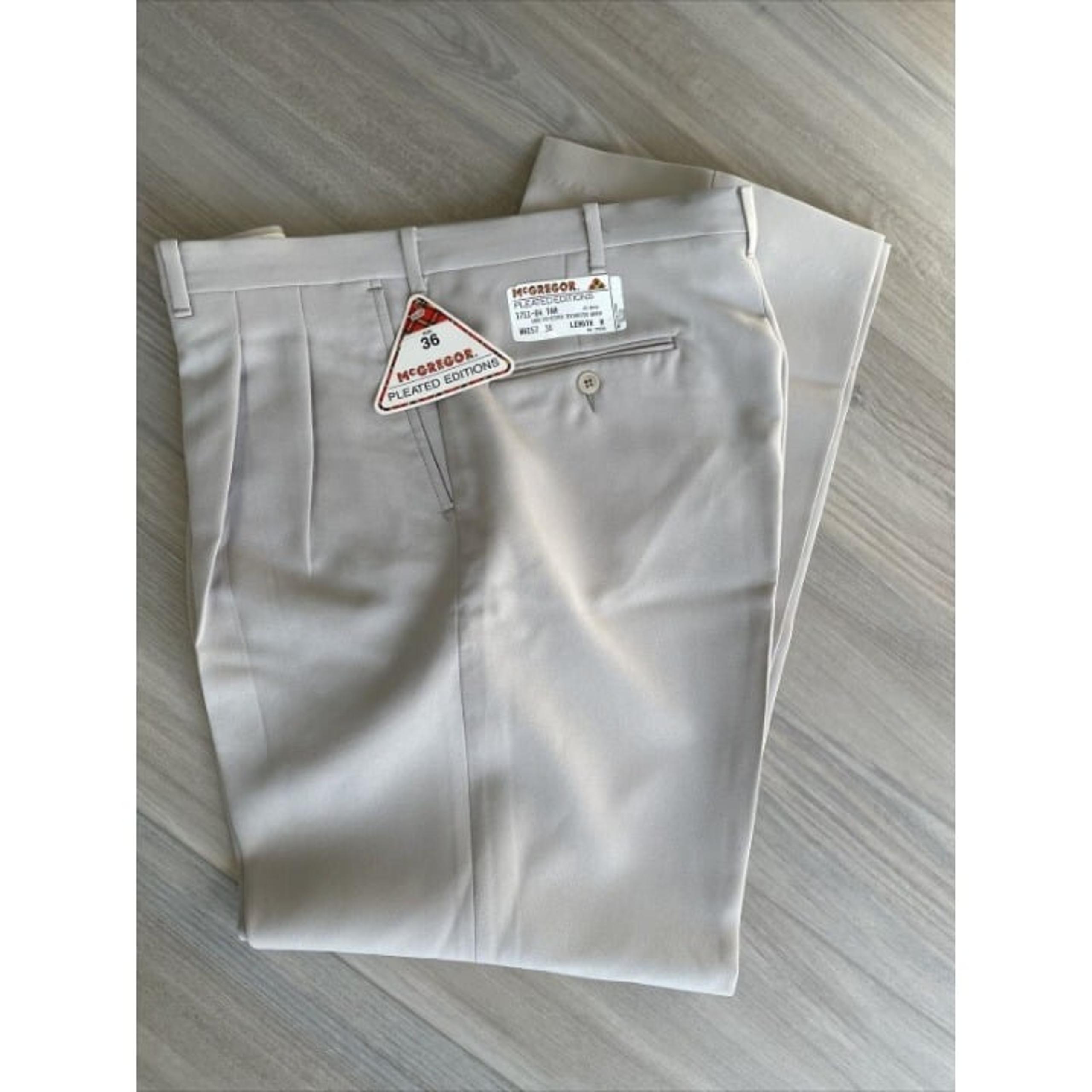 VTG NWT McGregor Men's Tan Khaki Polyester Pants - 36 x 29.5 Waist 36 Length M