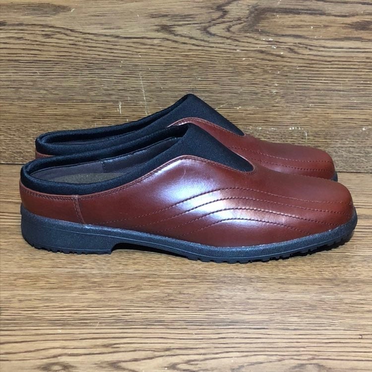Worx by red wing mens leather slip on slip resistant shoes cherry brown size 8 M