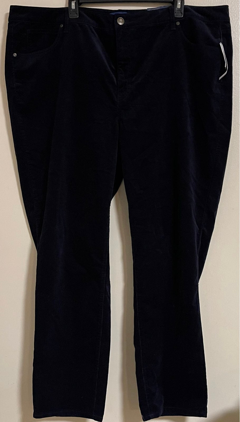 Talbots Flawless High-Waist Straight-Leg Women’s Size 22W Cotton Velvet Black