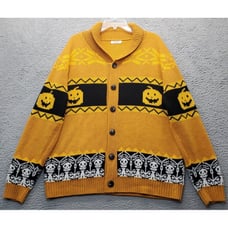 Coofandy Cardigan Mens XL Multi Halloween Ugly Knitted Xmas Kuwait Shawl Collar