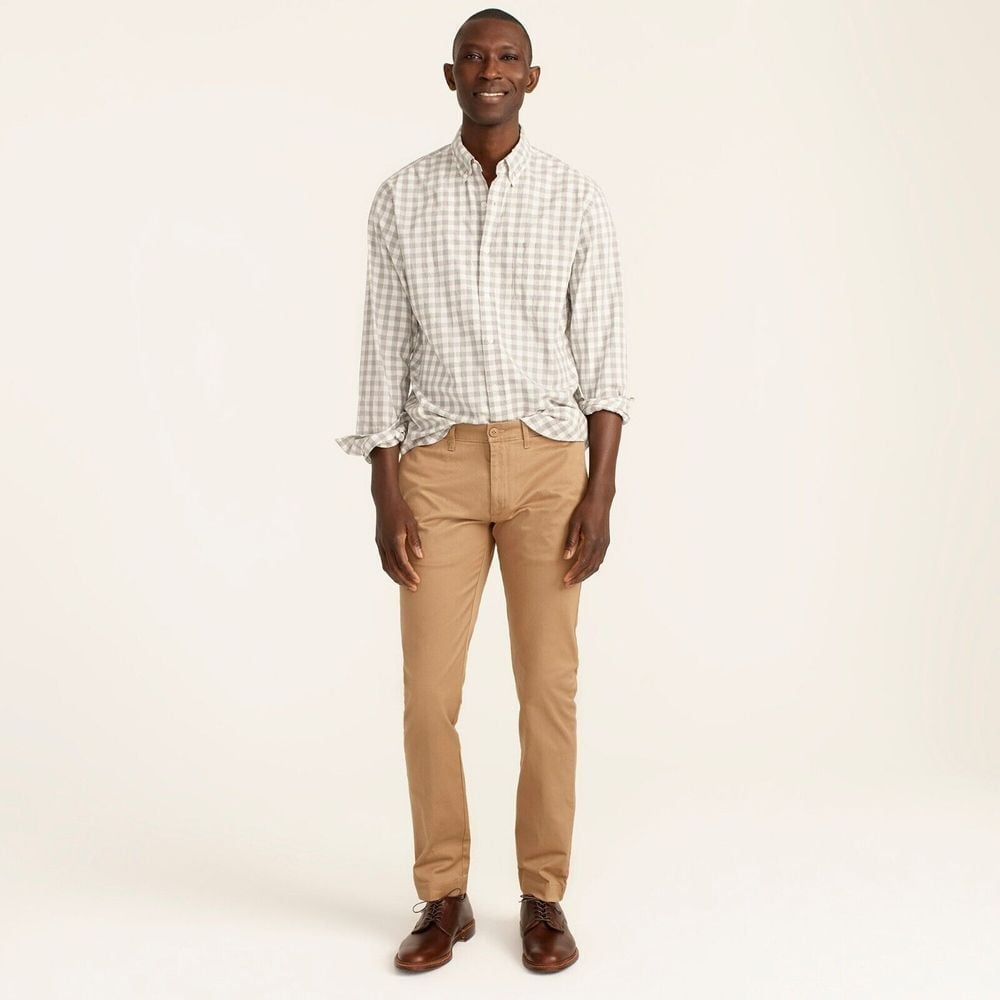J.Crew Mens 484 Slim-fit Stretch Chino Pants in River Brown Size 35x32