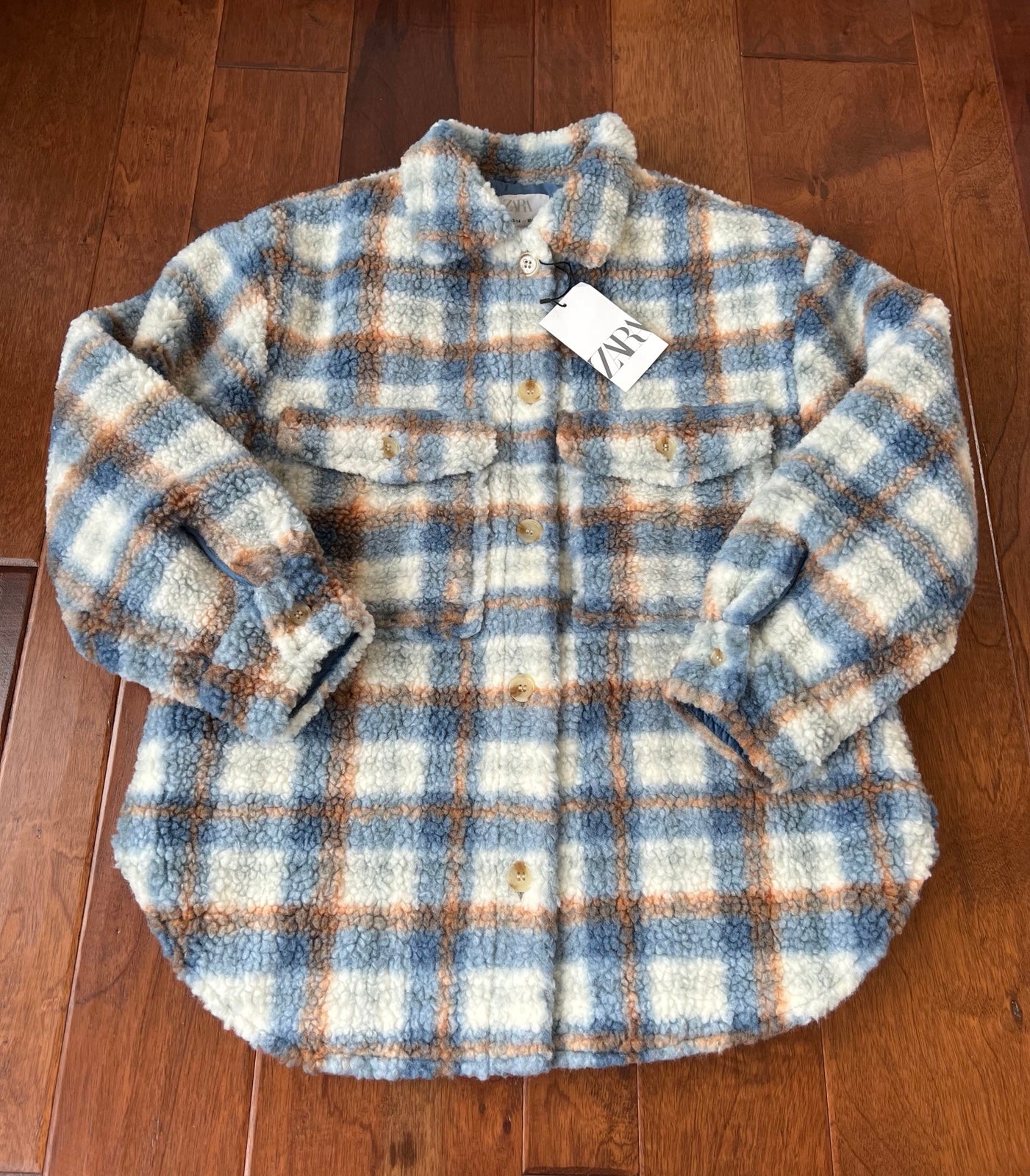 New Zara Plaid Fleece Overshirt