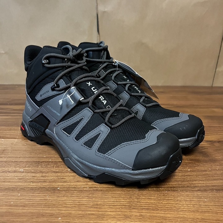 Salomon X Ultra 4 Mid Gore-Tex Black Grey Men's 11 Vibram Hiking Boots 175