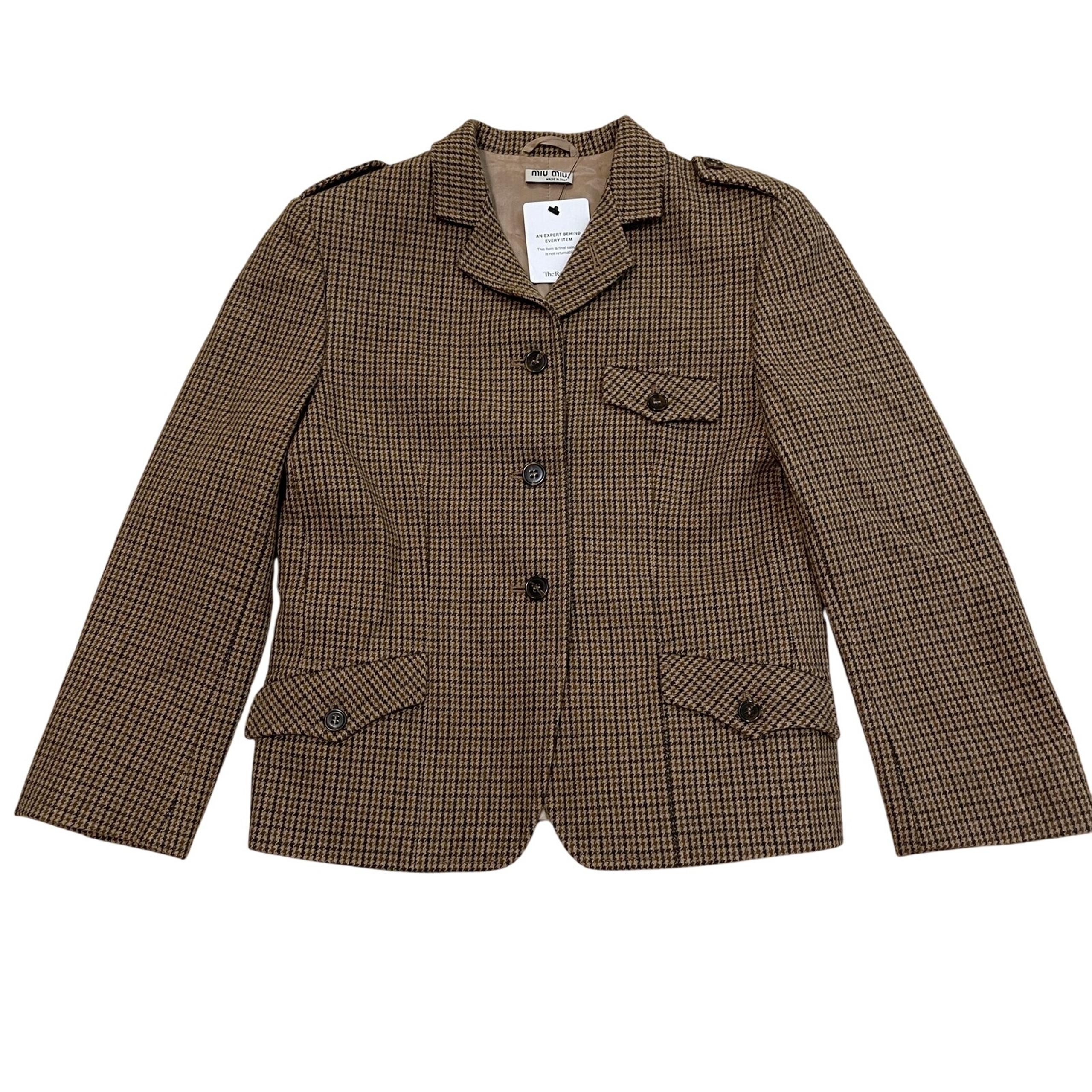 Rare Miu Miu 2003 Runway Blazer | Equestrian Cashmere Archive Jacket, IT 40, NWT