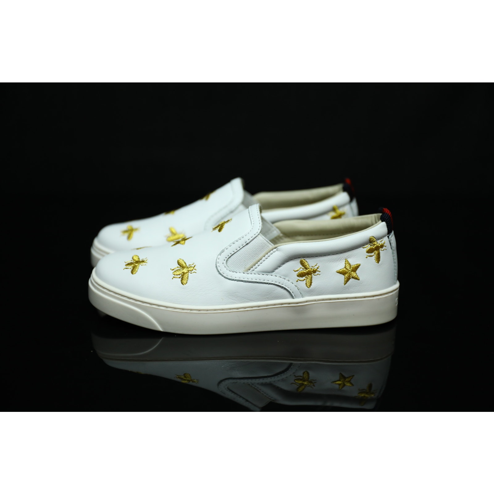 Kids Gucci Bees Slip On Sneaker White Size 29