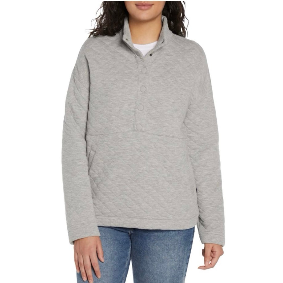 NWT Eddie Bauer Women's Gray Quilted Pullover Top