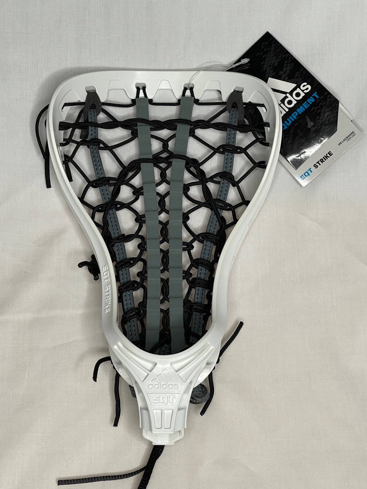 Adidas EQT Strike Lacrosse Head Strung Sz: 10 White/Black NWT AI7232