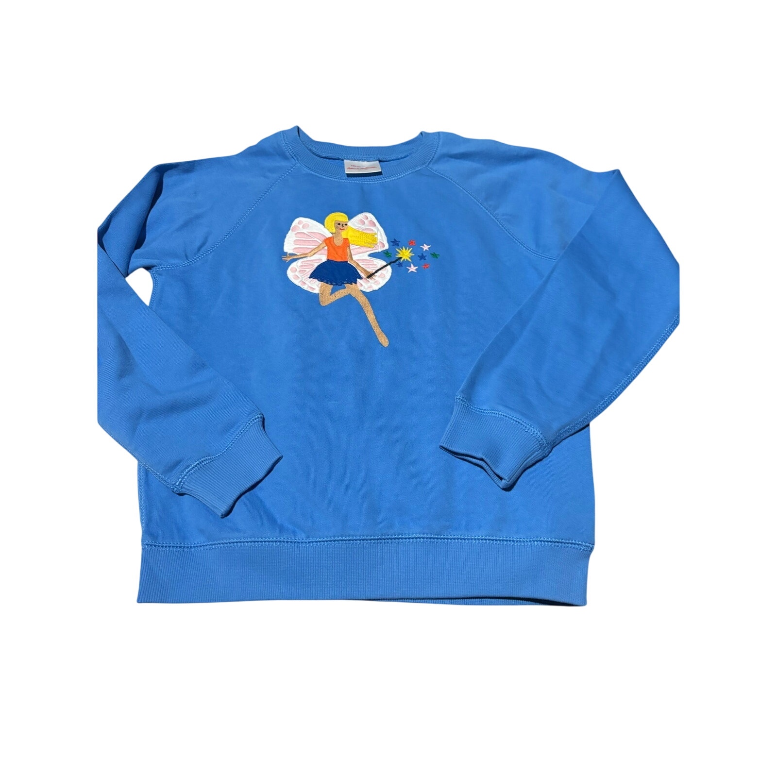 Hanna Andersson 140 10 blue French terry cotton fairy sweatshirt NWOT