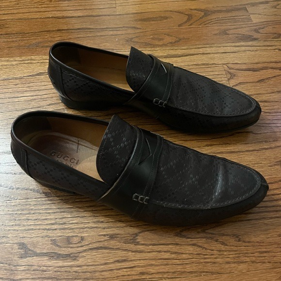 GUCCI Hilary Lux Diamanté Penny Loafers Shoes Brown 11.5