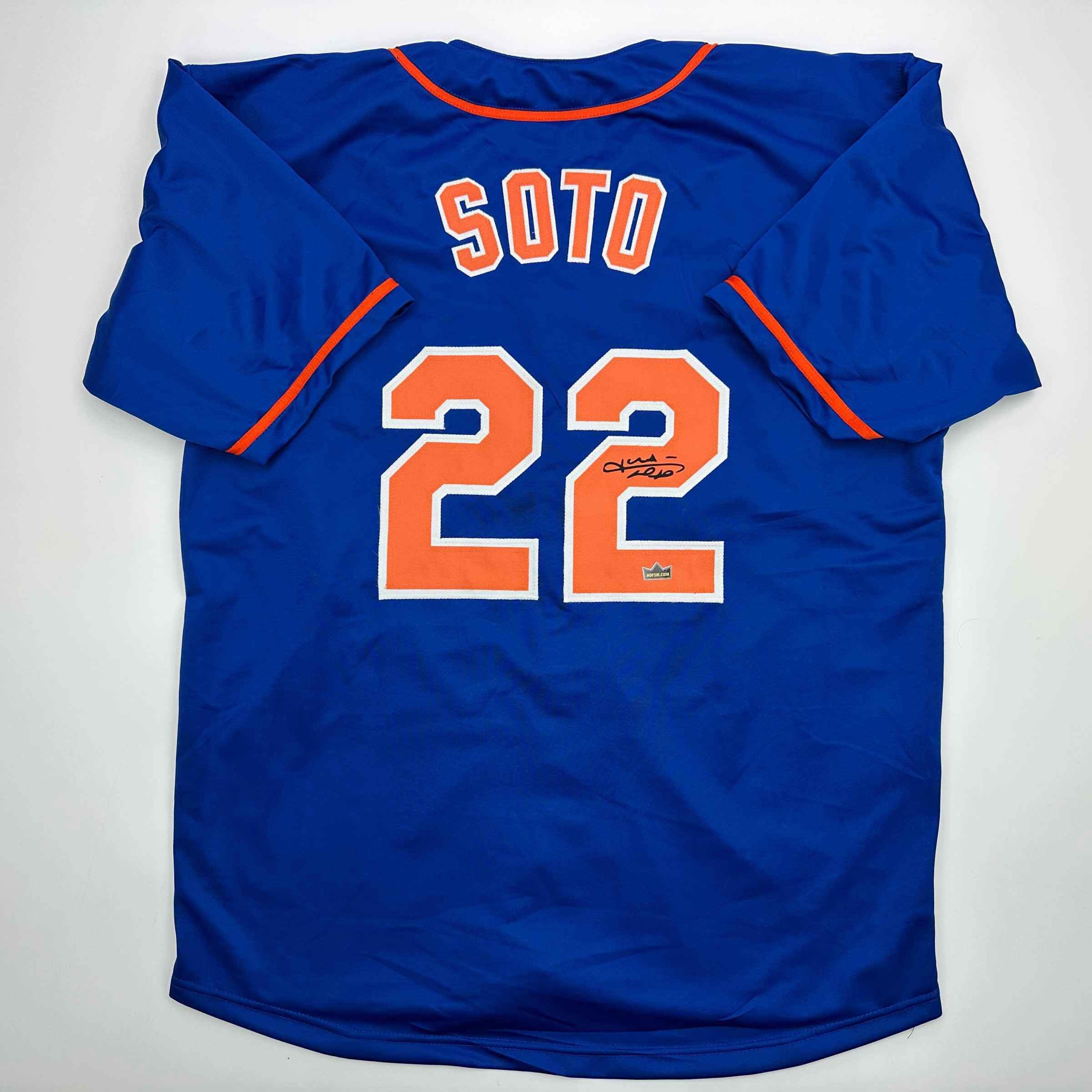 Facsimile Autographed Juan Soto New York Blue Auto Jersey Size Men's XL