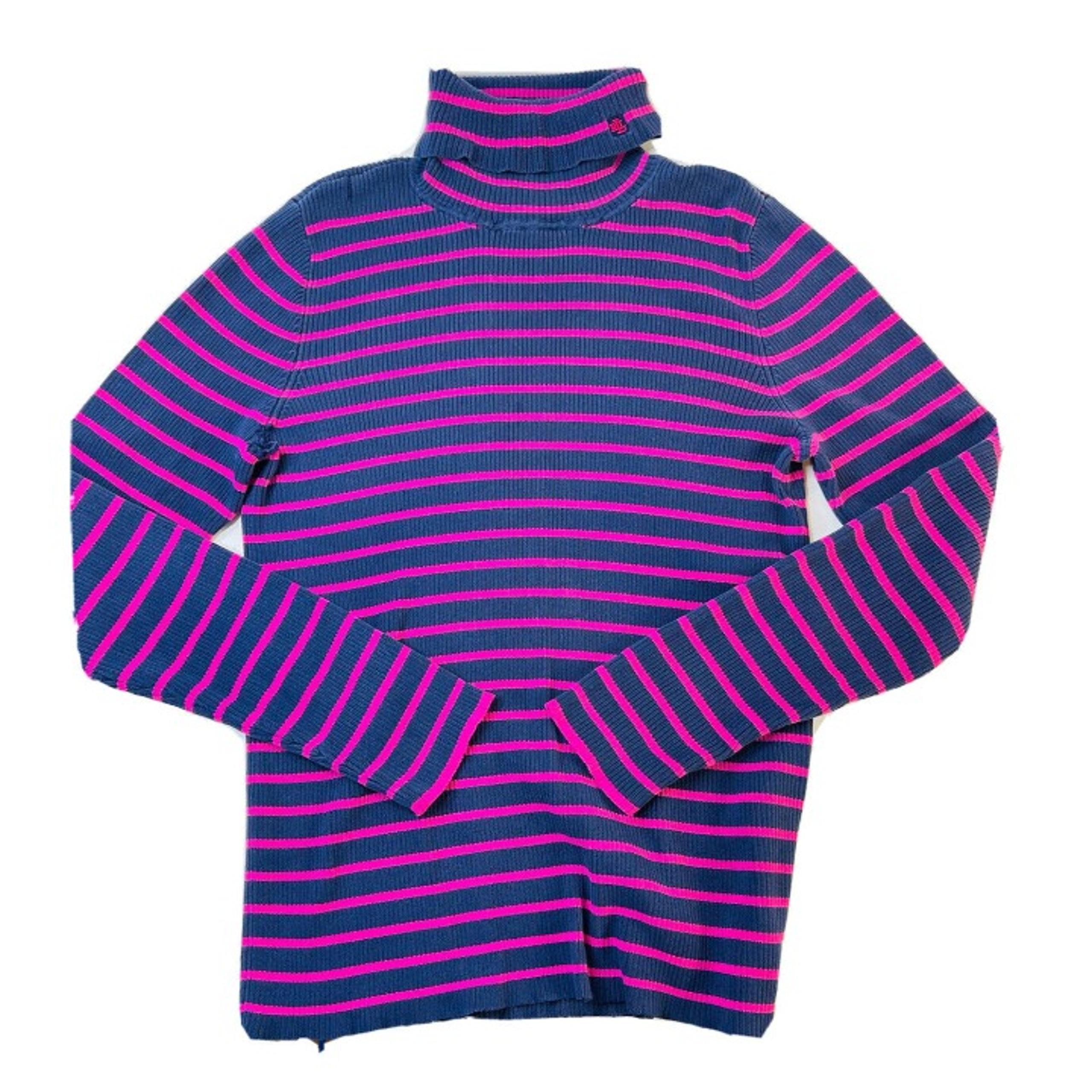 Lauren Ralph Lauren Womens XL Stitched Cotton Striped Turtleneck Sweater