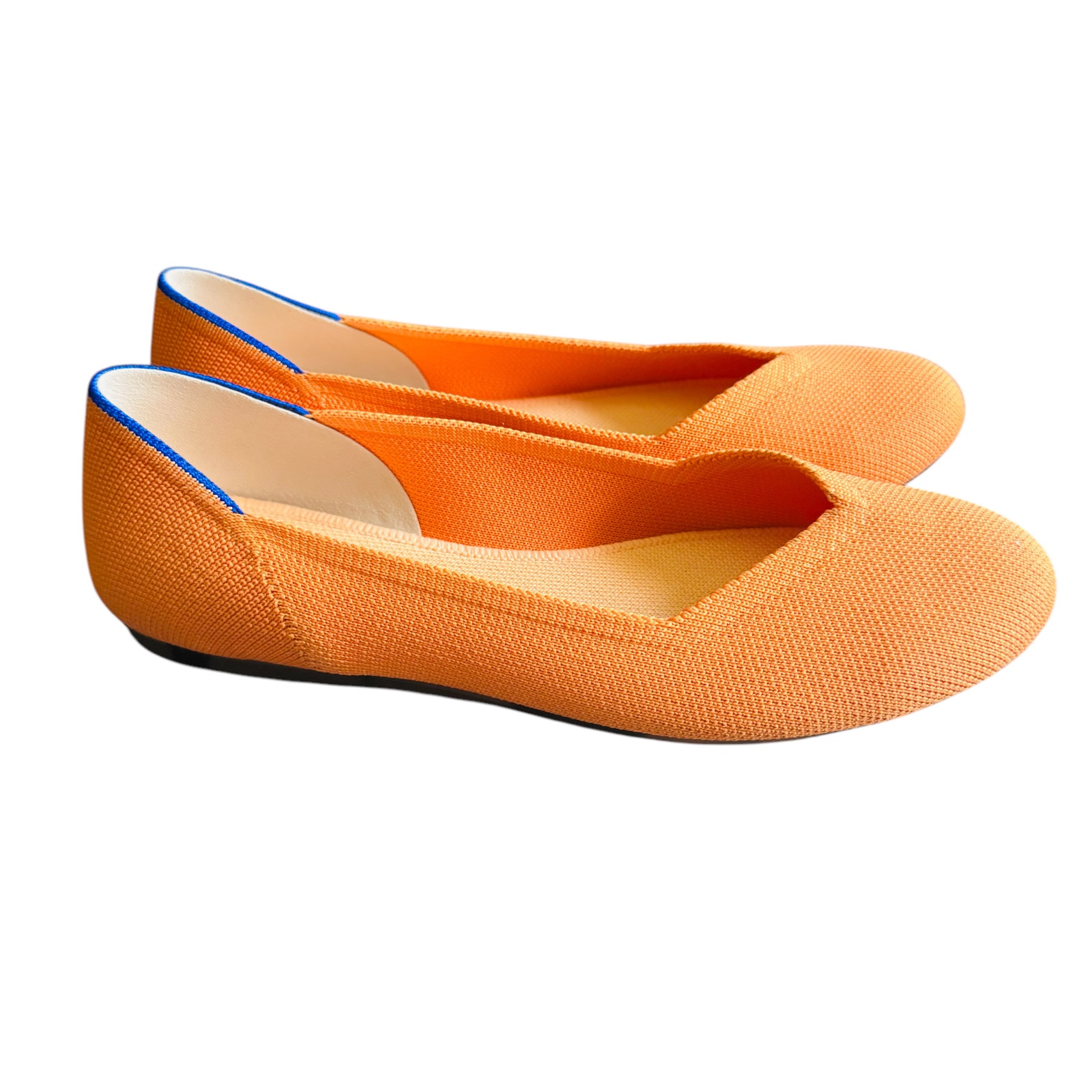 Rothy's Womens Slip On Tangerine Orange Round Toe Flat Shoes Size 8