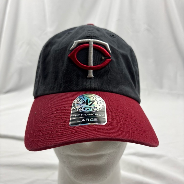 NWT Men's Large Minnesota Twins MLB The Franchise Baseball Cap Black Red Cotton