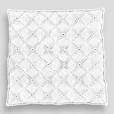Baby Afghan, White Handmade Crocheted Popcorn stitch, Baptism, Receiving blanket