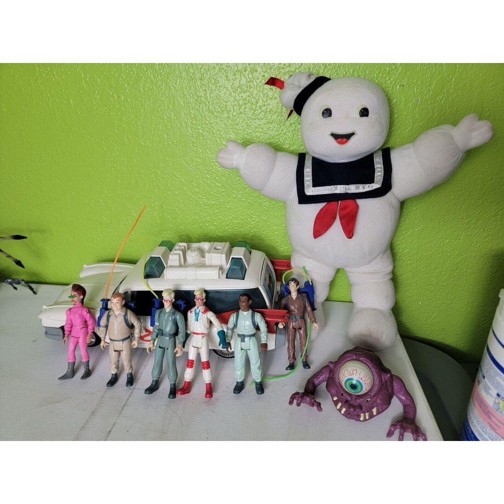 Real Ghostbusters Action Figure Lot 1980s Vintage Vtg Ecto 1 Stay Puft Plush