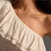 Anthropologie Off Shoulder Ruffle Hem Cream Top Sz Large