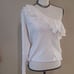 Anthropologie Off Shoulder Ruffle Hem Cream Top Sz Large