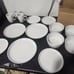 Lot Of 14 H2K Two Tone Stoneware Dinnerware