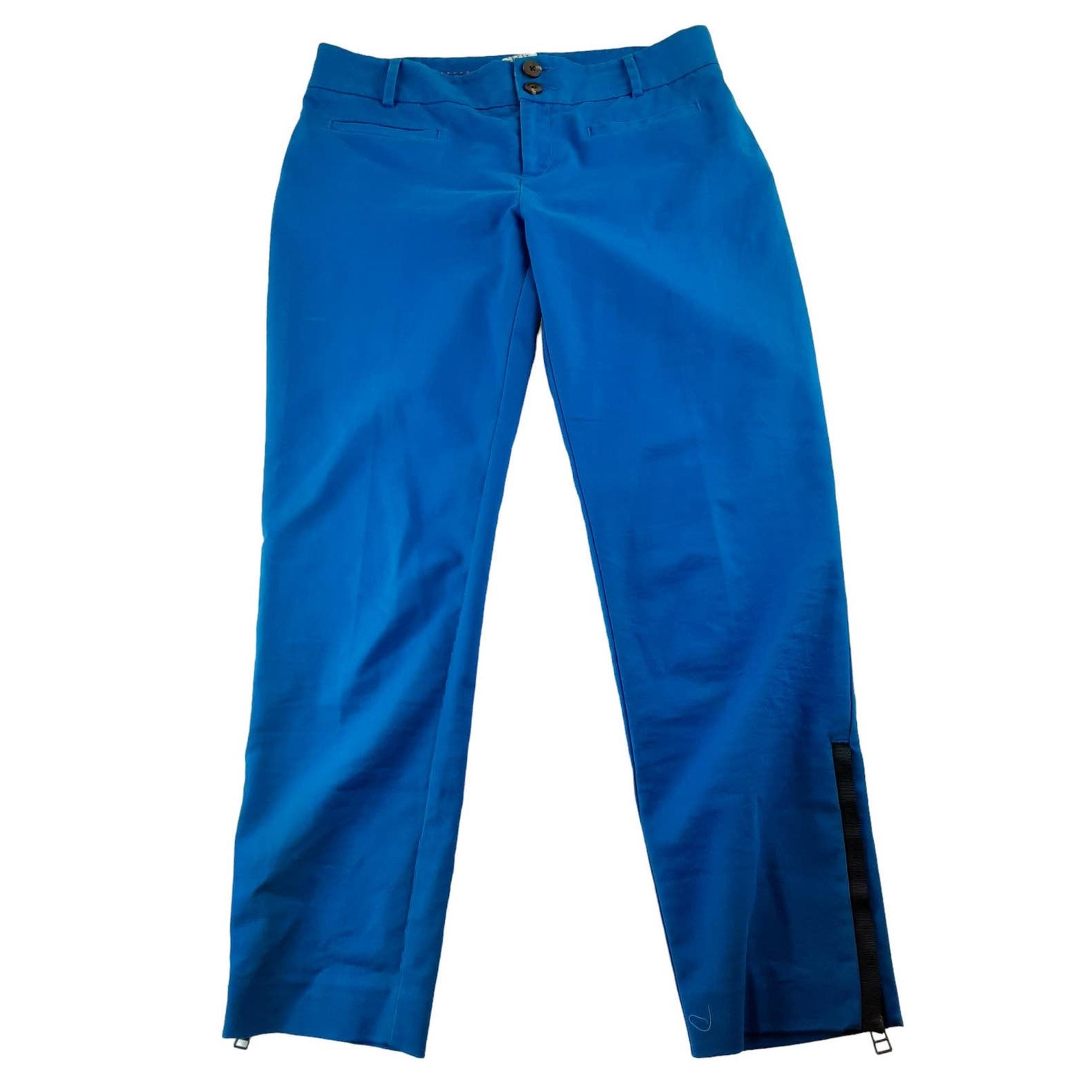 Anthropologie Cartonnier Womens Blue Charlie Ankle Slim Chino Pants Cotton 6