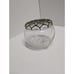 Vintage 60s 70s Cut Crystal Rose Bowl Starburst with Silver Spiral Wire Top