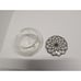 Vintage 60s 70s Cut Crystal Rose Bowl Starburst with Silver Spiral Wire Top