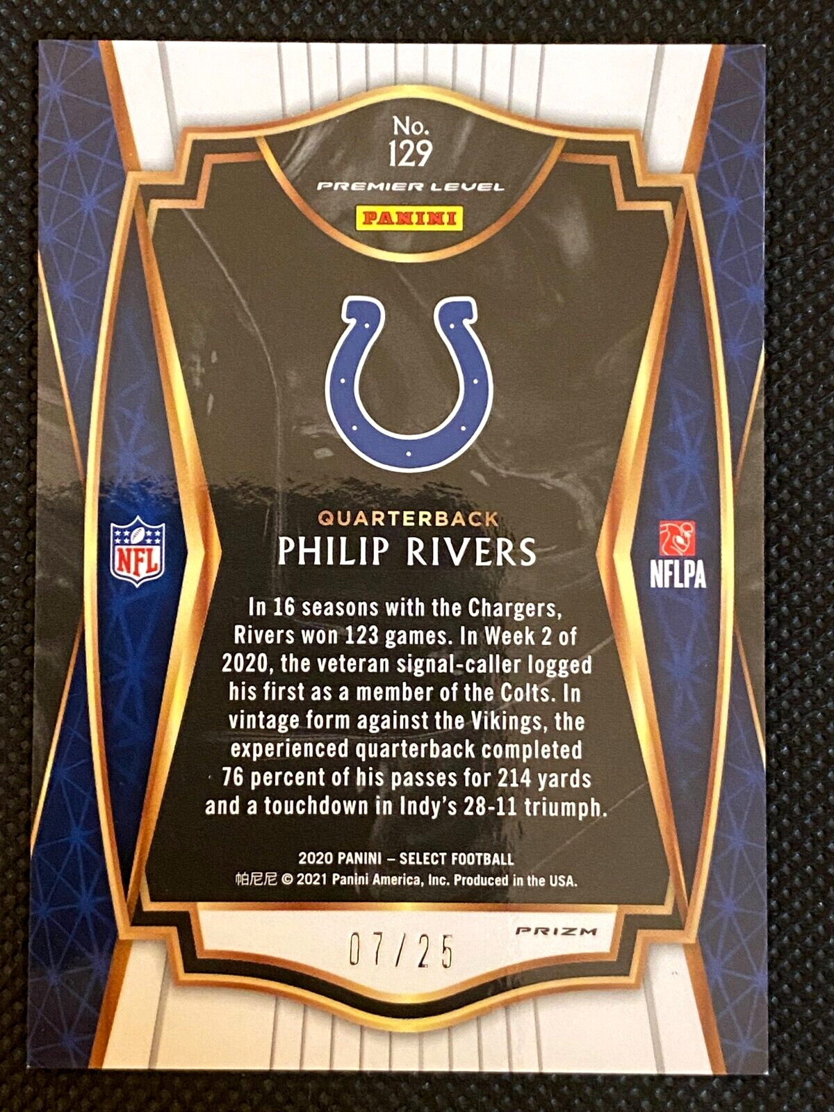 SP /25 2020 PHILIP RIVERS TIE-DYE SELECT PRIZM #129 NM H279