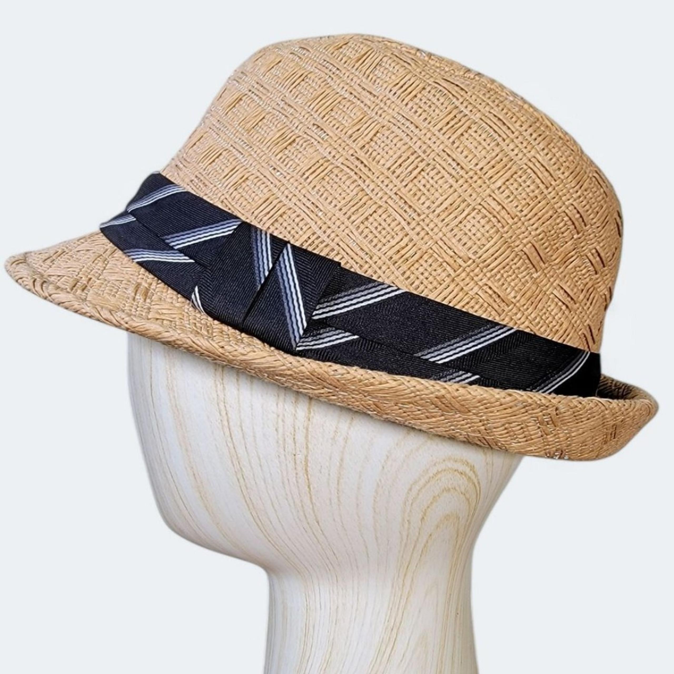 Target Classic Fedora Style Straw Hat with Black Striped Band Women's One Size