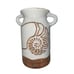 Nuckolls Seashell Nautilus Pampilius Large Pottery Urn Vase With Handles Glazed