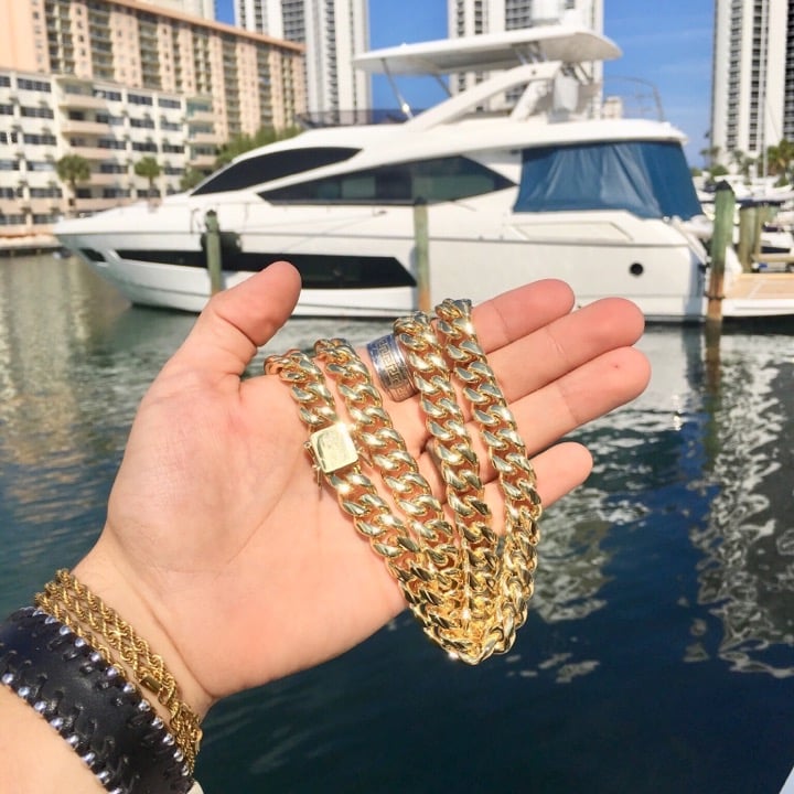 CUBAN LINK 18K GOLD NEW CHAIN ITALY