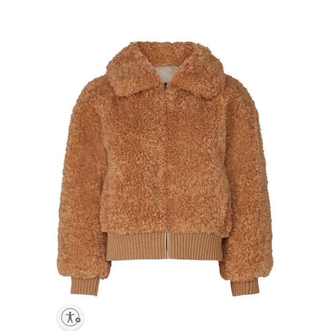 Rebecca Taylor La Vie Faux Shearling Jacket Bomber Jacket Size Medium