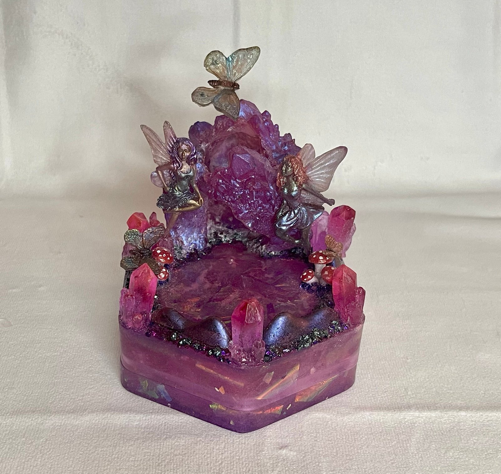 OOAK Fairy themed dice box with dice tower