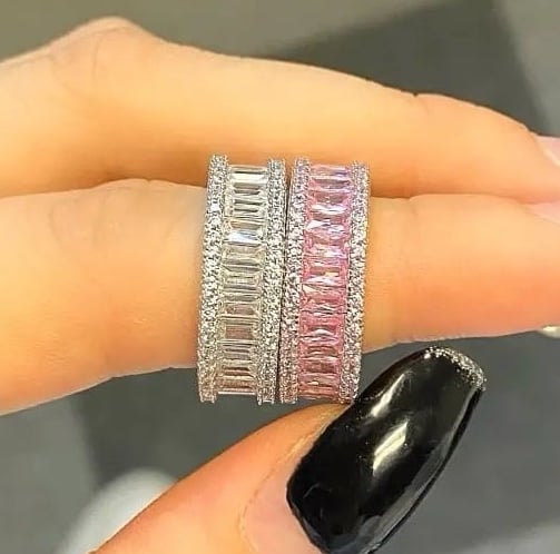 *SALE* Pink Sapphire Wedding Band Engagement Ring Size 4,5,6,7,8,9
