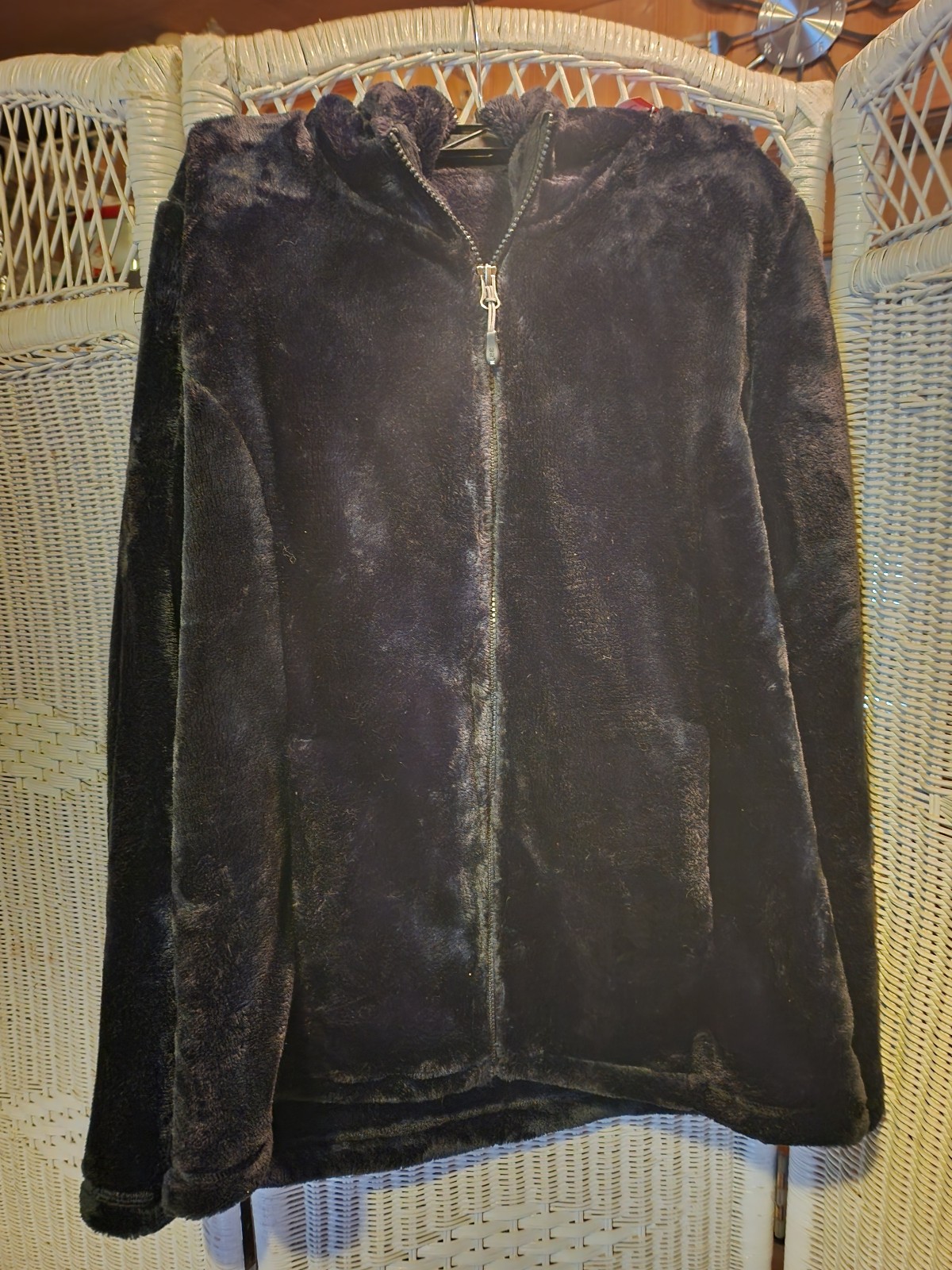 STUNNING 32 Degrees Heat Faux Fur Black Jacket SZ L